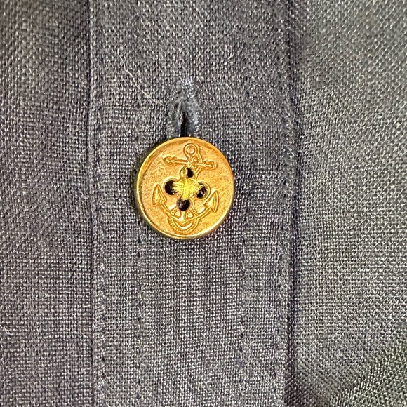 Lauren Ralph Lauren 100% Linen Navy Button-Up Shirt - Size 2X - Picture 6 of 6